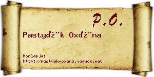 Pastyák Oxána névjegykártya
